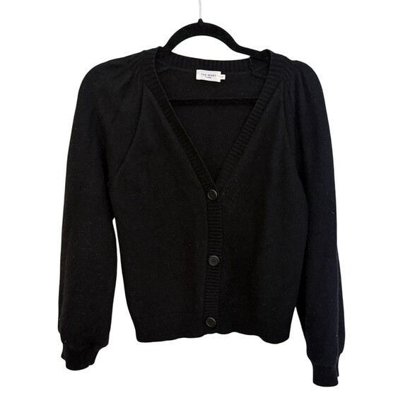 The Reset R Label Cashmere Wool Cardigan Sweater Black Size Medium - Picture 1 of 4
